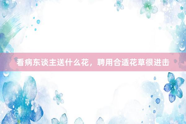 看病东谈主送什么花，聘用合适花草很进击