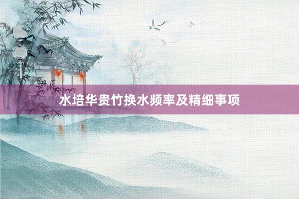 水培华贵竹换水频率及精细事项